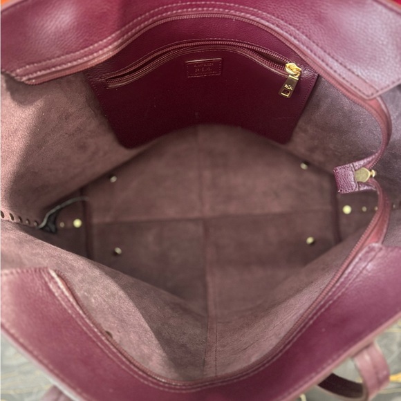 Brownish/maroon Ralph Lauren Cowhide Leather Studded Tote Bag - Picture 11 of 13